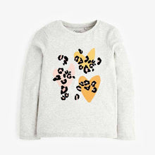 Load image into Gallery viewer, Grey Marl Heart Animal Graphic Long Sleeve T-Shirt (3-12yrs) - Allsport
