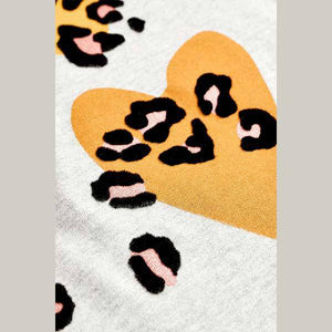 Grey Marl Heart Animal Graphic Long Sleeve T-Shirt (3-12yrs) - Allsport