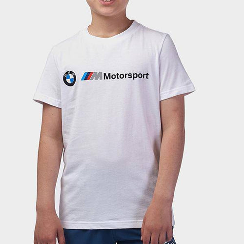BMW MMS Kids Logo WHT T-SHIRT - Allsport