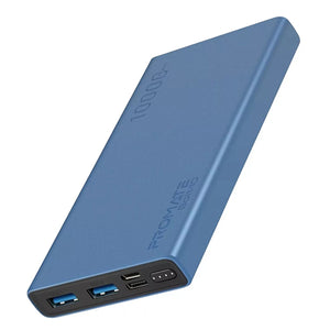 PROMATE Compact Smart Charging Power Bank with Dual USB Output