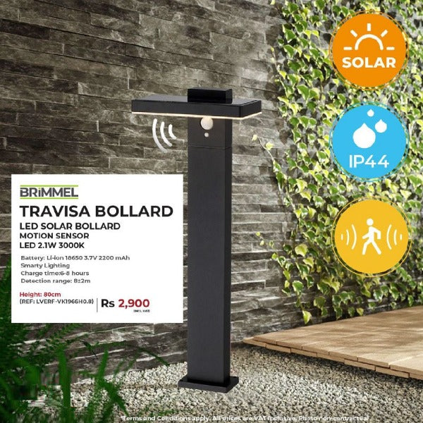 TRAVISA BOLLARD Solar Motion Sensor LED 2.1W 3000K