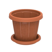 Load image into Gallery viewer, COSMOPLAST 16&quot; Cedargrain Flowerpot with Tray
