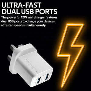 12W Wall Charger with Dual USB Ports