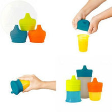 Load image into Gallery viewer, SNUG Spout Universal Silicone Sippy Lids-3pcs-Yellow-Blue-Orange - Allsport
