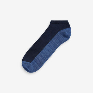 5 Pack Blue/Grey Cushioned Trainer Socks