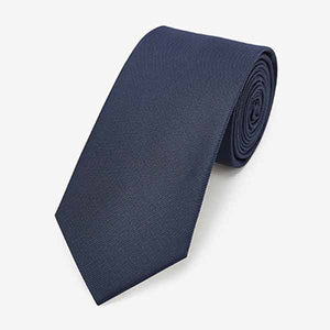 Green / Navy Blue Spot Textured Tie With Tie Clip 2 Pack