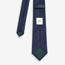 Load image into Gallery viewer, Green / Navy Blue Spot Textured Tie With Tie Clip 2 Pack
