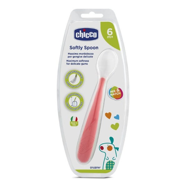 Chicco Red Silicone Spoon 6m+