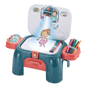 2 in 1 Projector Drawing Desk Playset 19 pcs