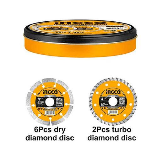 INGCO DIAMOND DISCS SET (8PCS/SET) DMD301153 - Allsport