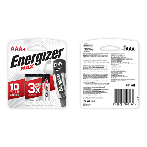ENERGIZER MAX AAA X 4 AAALR03 - Allsport