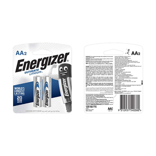 ENERGIZER ULT. LITHIUM AA X 2 XL91BP2 - Allsport