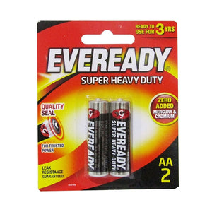 EVEREADY SUPER HEAVY DUTY BLACK AA X2-1215BP2 - Allsport