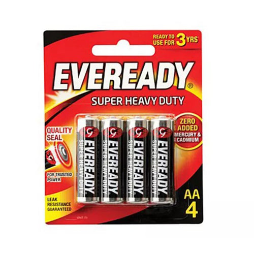 EVEREADY SUPER HEAVY DUTY BLACK AA X4-1215BP4 - Allsport