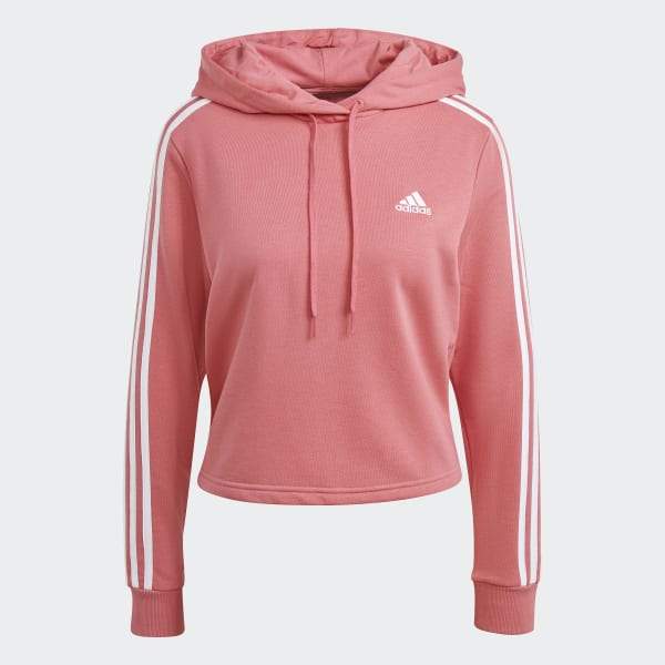 Cropped Hoodie Pink Adidas Tape Hoodie Sale Adidas Originals Side