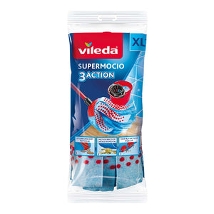 VILEDA SUPER MOCIO 3 ACTION MOP BLUE REFILL - Allsport