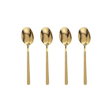 Load image into Gallery viewer, Pack of 4 Golden dessert spoons - Allsport
