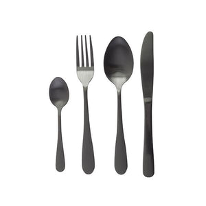 Cutlery 16 pieces matt black