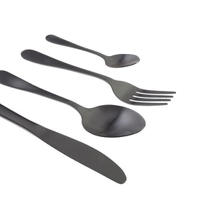 Cutlery 16 pieces matt black