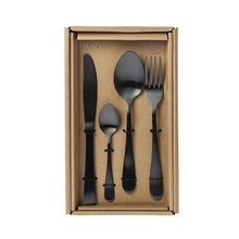 Load image into Gallery viewer, Cutlery 16 pieces matt black
