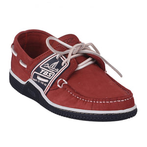 Men's Boat Shoes Leather Red