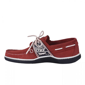 Men's Boat Shoes Leather Red