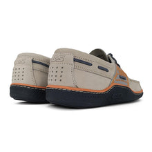 Load image into Gallery viewer, Men&#39;s Boat Shoes Beige and Orange Leather
