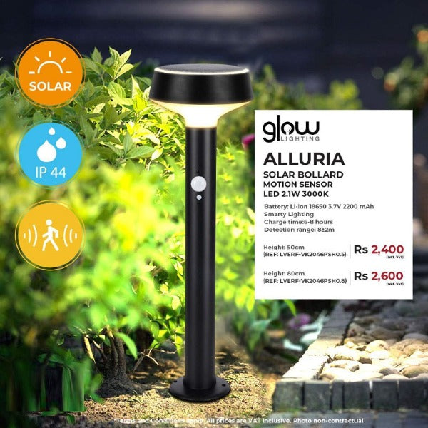 ALLURIA Solar Bollard Motion Sensor LED 2.1W 3000K(50-80cm)