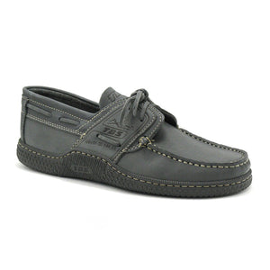 Men's Boat Shoes Grey Leather