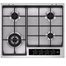 Load image into Gallery viewer, AEG 60cm Built-In Gas Hob Inox with 4 Burners and Cast Iron Support - Allsport
