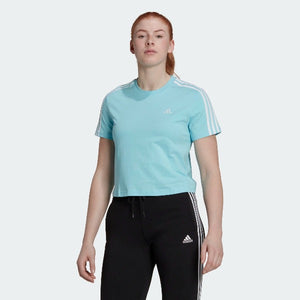 ESSENTIALS LOOSE 3-STRIPES CROPPED TEE