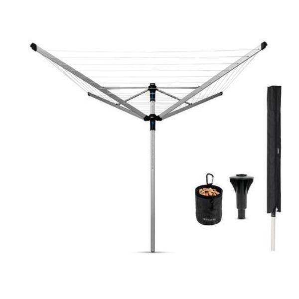 Brabantia Lift-O-Matic Advance 60m + Cover . Metallic Grey - Allsport