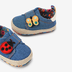 Blue Denim Crochet Character Baby Trainers (0-18mths)