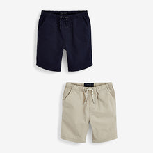 Load image into Gallery viewer, Navy/Stone 2 Pack Pull-On Shorts (3-12yrs) - Allsport
