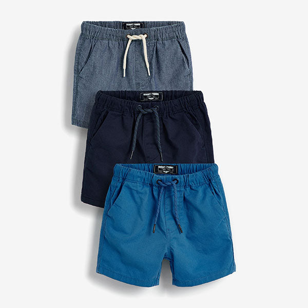 Blue 3 Pack Pull-On Shorts (3mths-3yrs) - Allsport