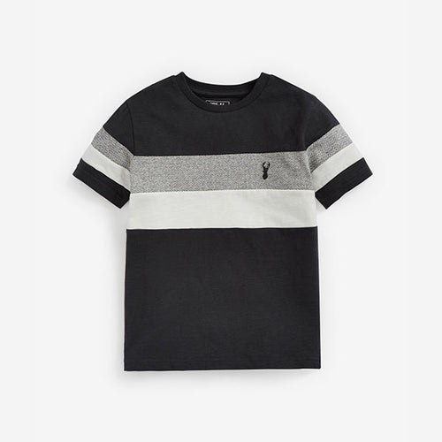 Charcoal Textured Colourblock T-Shirt (3-12mths) - Allsport