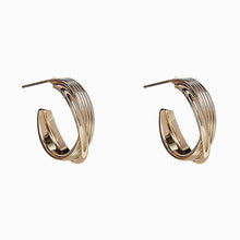 Load image into Gallery viewer, Gold Tone Twisted Hoop Earrings Three Pack - Allsport
