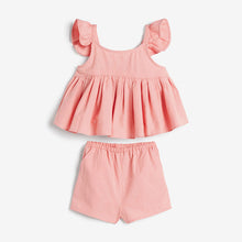 Load image into Gallery viewer, Pink Frill Blouse And Shorts Co-ord Set (3mths-6yrs) - Allsport
