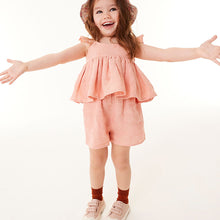 Load image into Gallery viewer, Pink Frill Blouse And Shorts Co-ord Set (3mths-6yrs) - Allsport
