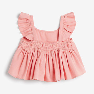 Pink Frill Blouse And Shorts Co-ord Set (3mths-6yrs) - Allsport