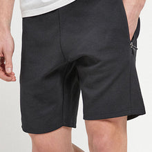 Load image into Gallery viewer, Black Jersey Shorts With Zip Pockets - Allsport
