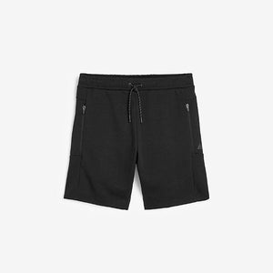 Black Jersey Shorts With Zip Pockets - Allsport