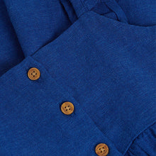 Load image into Gallery viewer, Cobalt Frill Detail Linen Blend Dress (3mths-6yrs) - Allsport
