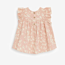 Load image into Gallery viewer, Pink Floral Cotton Frill Blouse (3mths-6yrs) - Allsport

