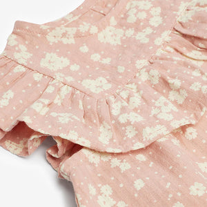 Pink Floral Cotton Frill Blouse (3mths-6yrs) - Allsport