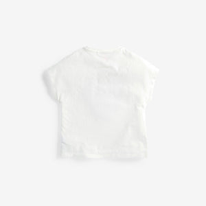 White Shiny Sequin Heart T-Shirt (3-12yrs) - Allsport