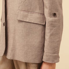 Load image into Gallery viewer, Neutral Single Breasted Linen Blend Blazer - Allsport
