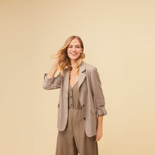 Load image into Gallery viewer, Neutral Single Breasted Linen Blend Blazer - Allsport
