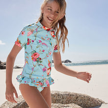 Load image into Gallery viewer, Blue Floral 2 Piece Sunsafe Set (3-12yrs) - Allsport
