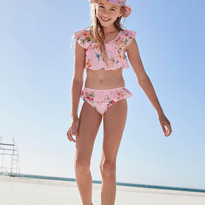 Pink Floral Bikini (3-12yrs) - Allsport